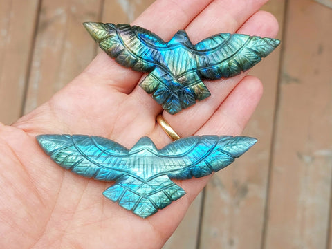 Labradorite Eagle Carving